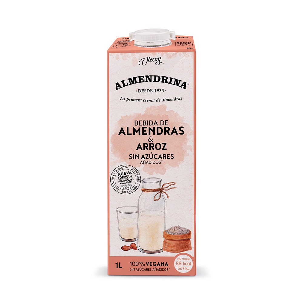 Bebida de Almendras y Arroz Almendrina sin azúcares añadidos 1L