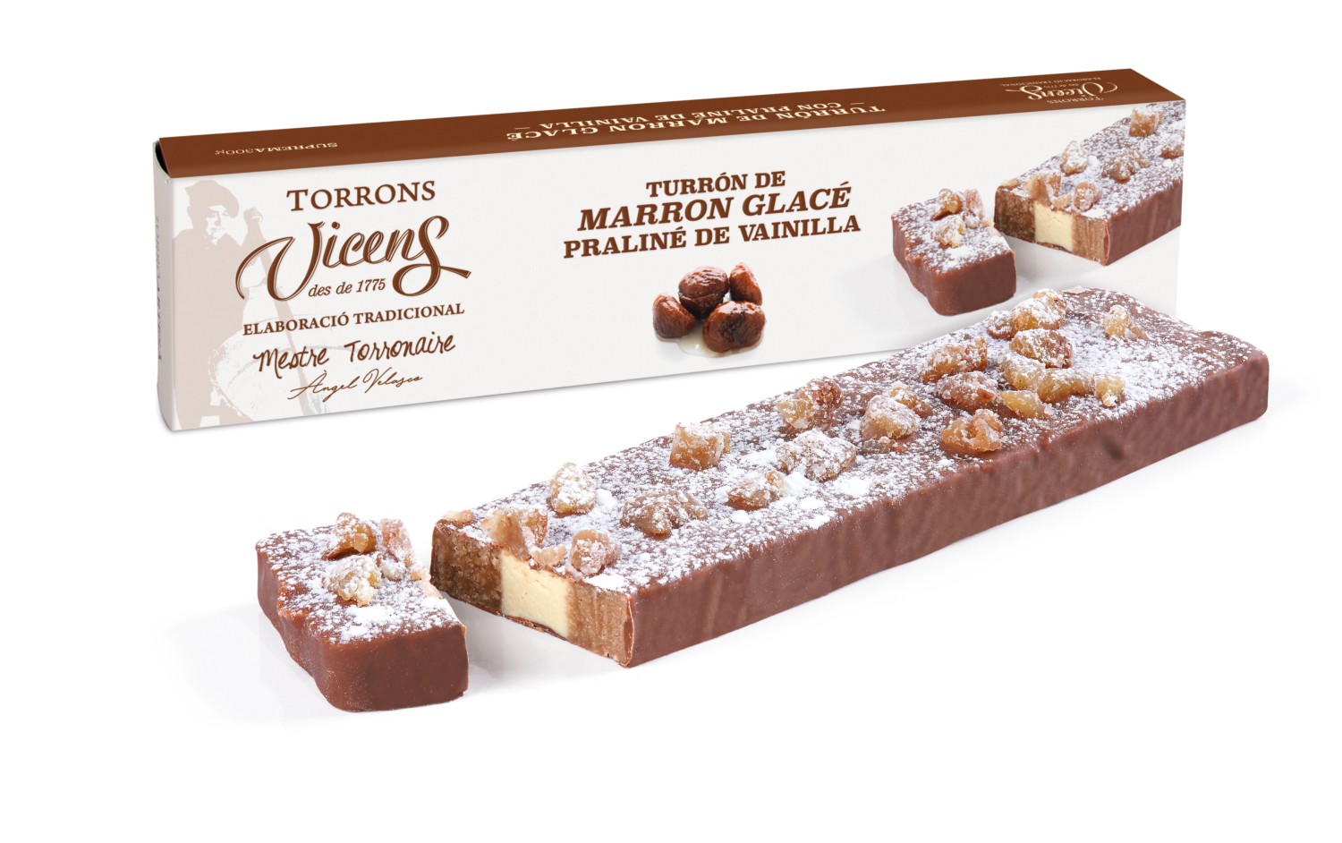 Nougat Glacé Marron au Praliné Vanille en Etui 300g