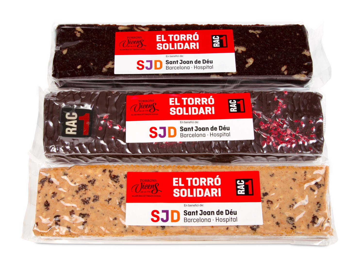 Lote de 3 Turrones Solidarios RAC1 300g