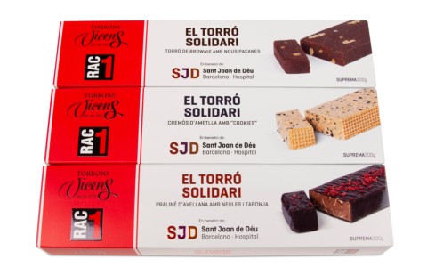 Lot de 3 Torrons Solidaris RAC1 300g en Estoig