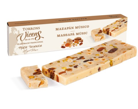 Nougat de Massepain aux fruits secs et noix en étui de 300g