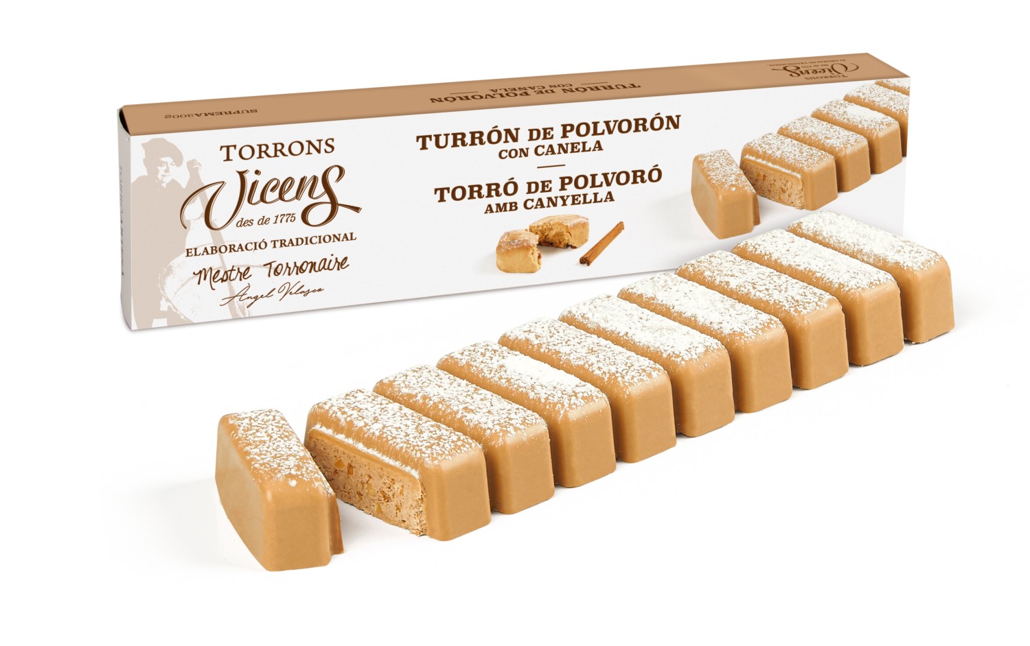 Polvorón Nougat with Cinnamon in a Case 300g